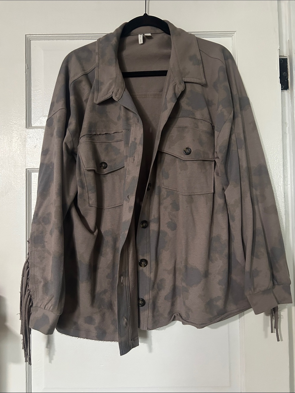 Cato Taupe Patterned Utility Jacket